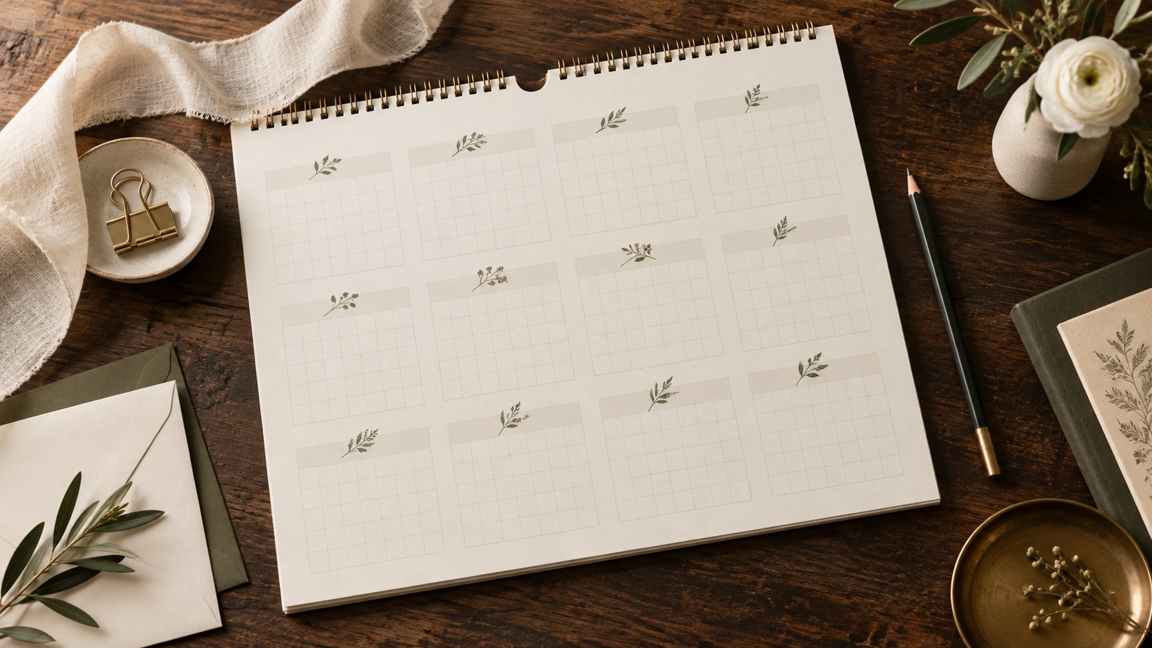 Calendar de nuntă și materiale pentru planificarea pe 12 luni